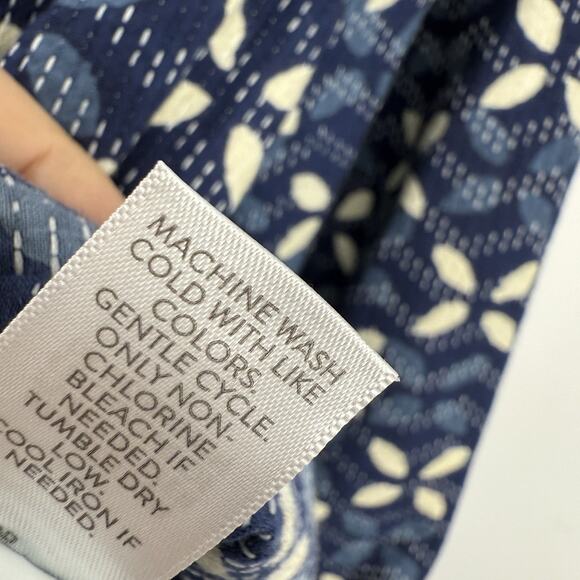 J Jill XL PureJill Limited Edition Elements Collection Blue Floral Boho Pullover - Picture 11 of 12